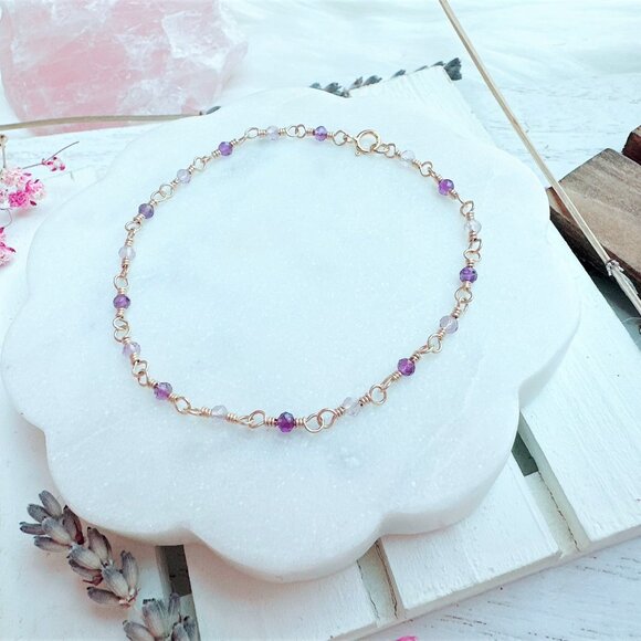 New Tiny Amethyst Bracelet | Handmade in BC - Picture 1 of 4